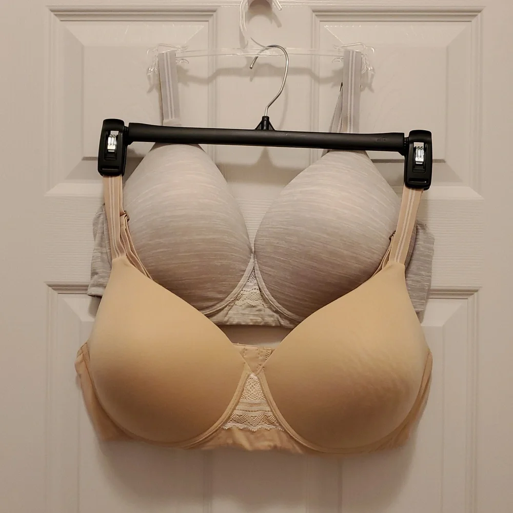 Hanes Ultimate T-Shirt Bras 🌻  2XL SET of 2 Tan & Grey